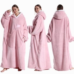 ultra soft wearable blanket hoodie with full sleeves for men and women cozy oversize flannel throw
