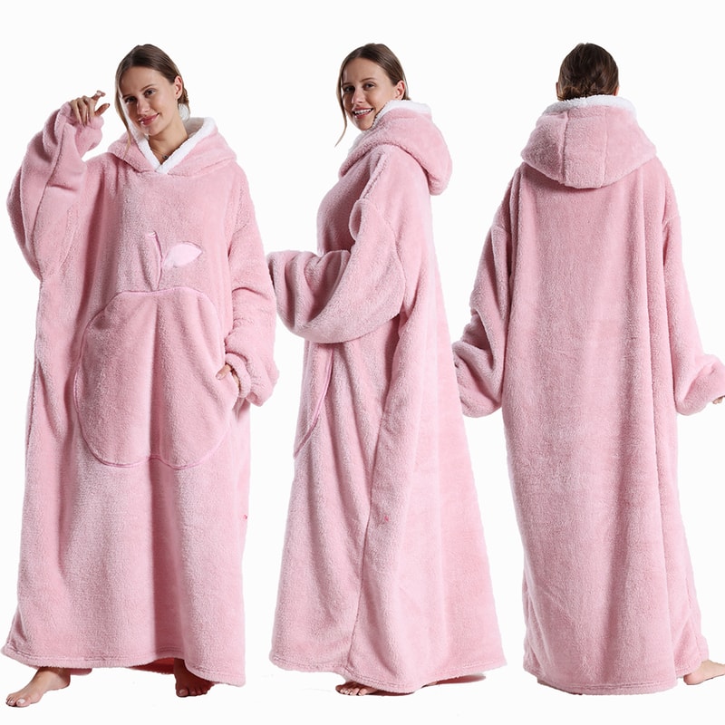 Ultra Soft Wearable Blanket Hoodie With Full Sleeves For Men And Women Cozy Oversize Flannel Throw 2
