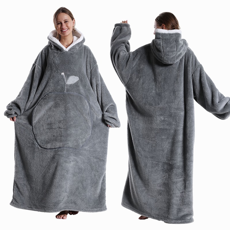 Ultra Soft Wearable Blanket Hoodie With Full Sleeves For Men And Women Cozy Oversize Flannel Throw 6