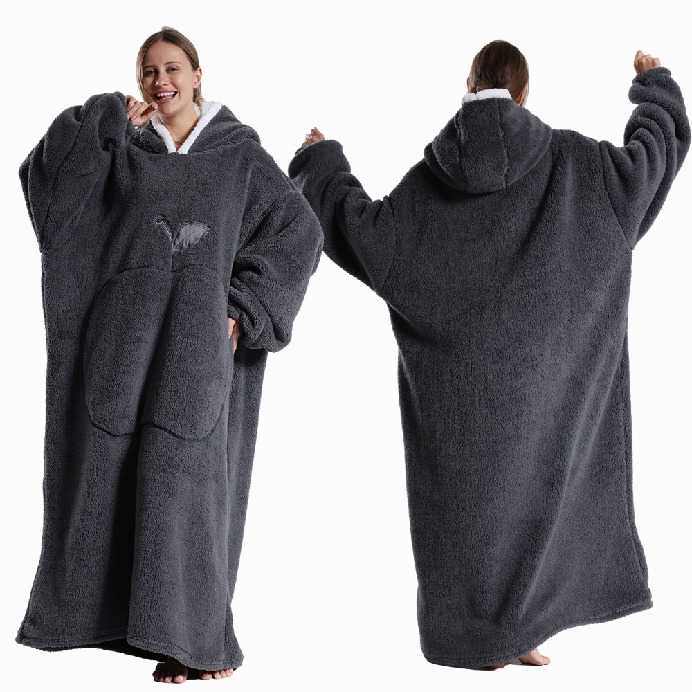 Ultra Soft Wearable Blanket Hoodie With Full Sleeves For Men And Women Cozy Oversize Flannel Throw 8