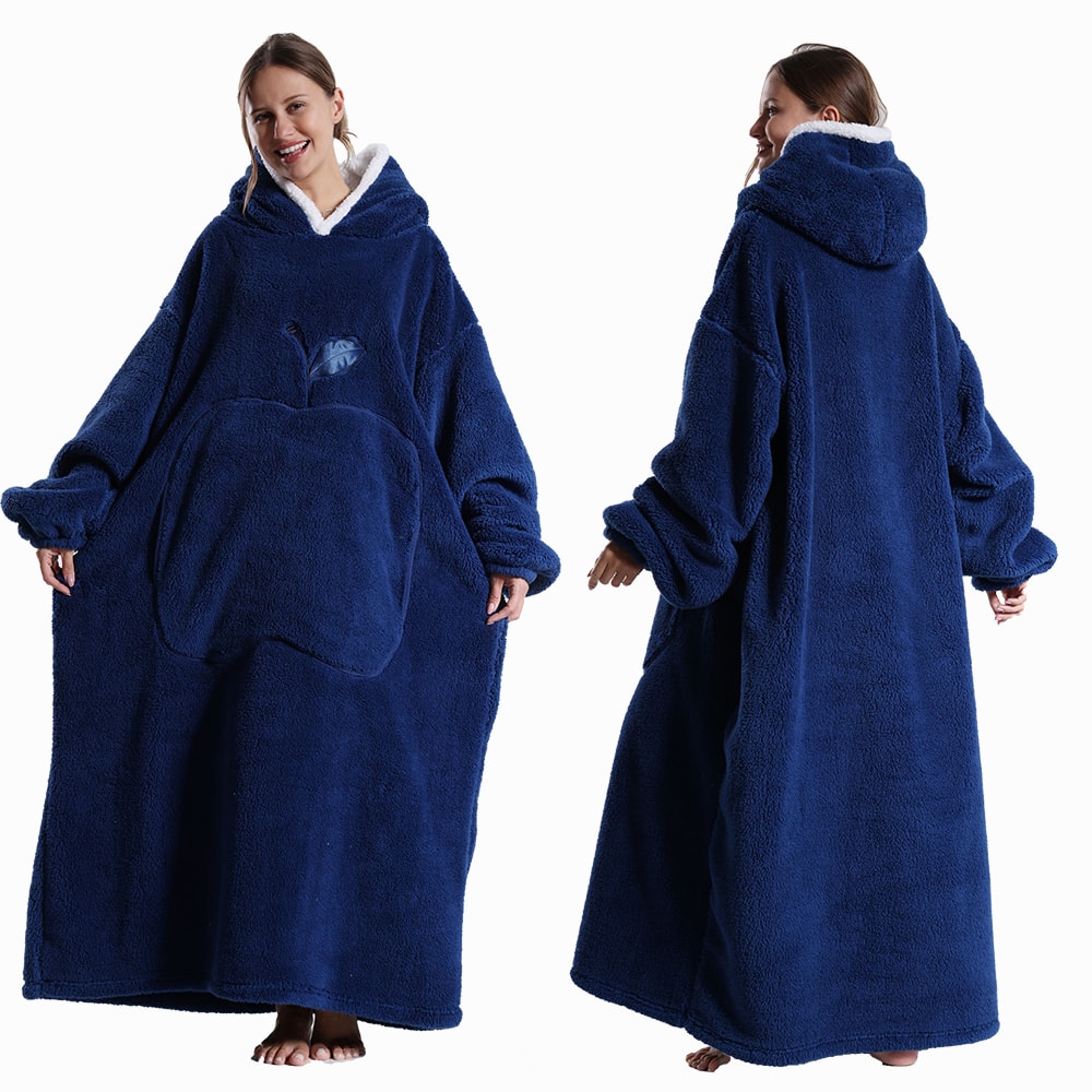Ultra Soft Wearable Blanket Hoodie With Full Sleeves For Men And Women Cozy Oversize Flannel Throw 1