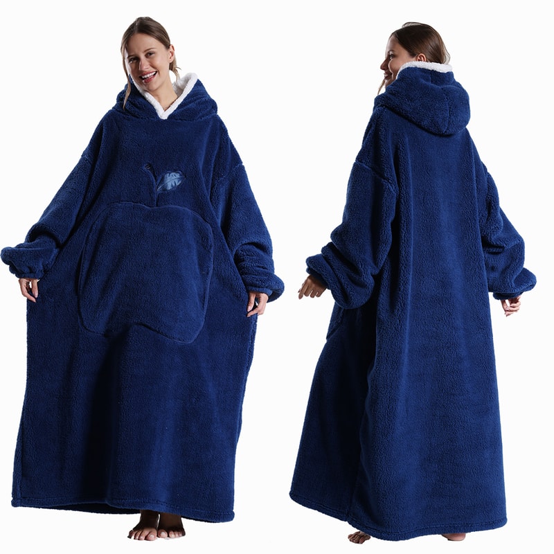 Ultra Soft Wearable Blanket Hoodie With Full Sleeves For Men And Women Cozy Oversize Flannel Throw 1