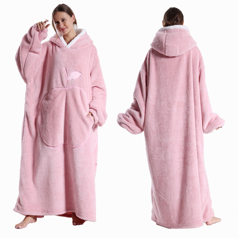Ultra Soft Wearable Blanket Hoodie With Full Sleeves For Men And Women Cozy Oversize Flannel Throw 1