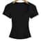 Slim Fit Square Neck Crop Top For Womens Stretch Summer Tee 1