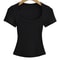 Slim Fit Square Neck Crop Top For Womens Stretch Summer Tee 1