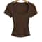 Slim Fit Square Neck Crop Top For Womens Stretch Summer Tee 4