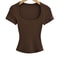 Slim Fit Square Neck Crop Top For Womens Stretch Summer Tee 4