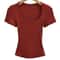 Slim Fit Square Neck Crop Top For Womens Stretch Summer Tee 7