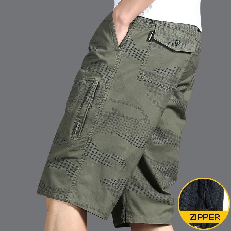 Mens Cotton Casual Shorts With Zipper Pockets For Beach Running And Daily Wear 2