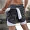 Men's 2 in 1 Running Shorts Quick Dry Gym Workout Shorts