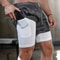 Men's 2 in 1 Running Shorts Quick Dry Gym Workout Shorts