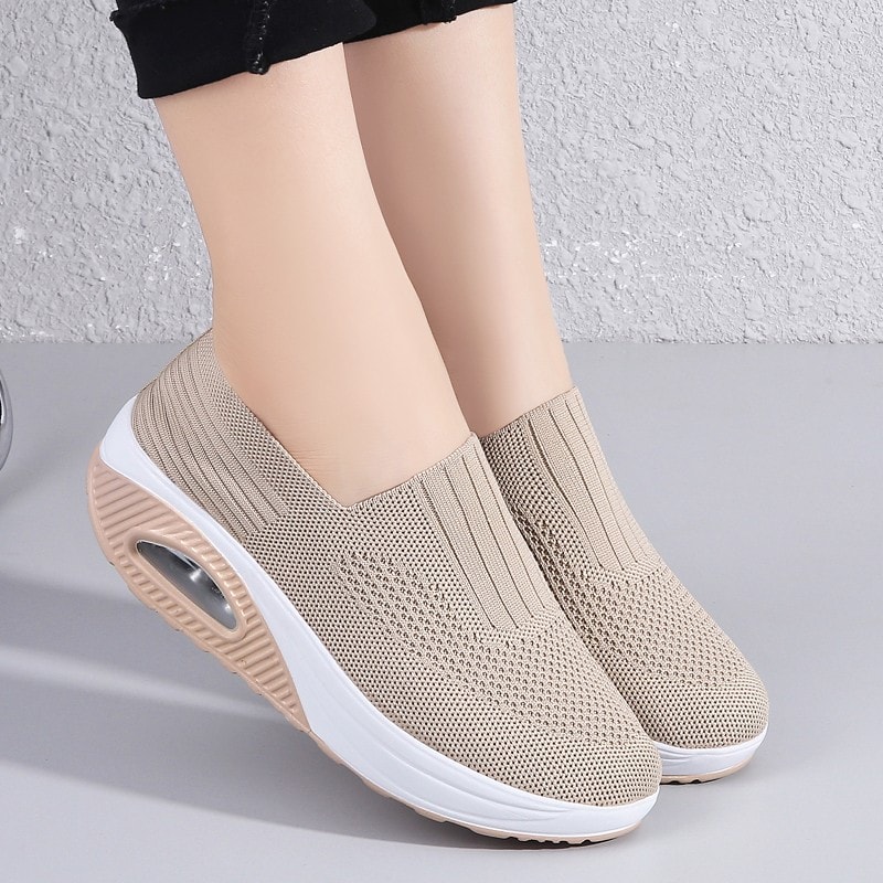 Breathable Platform Walking Sneakers For Women Casual Wedge Comfort Shoes 0