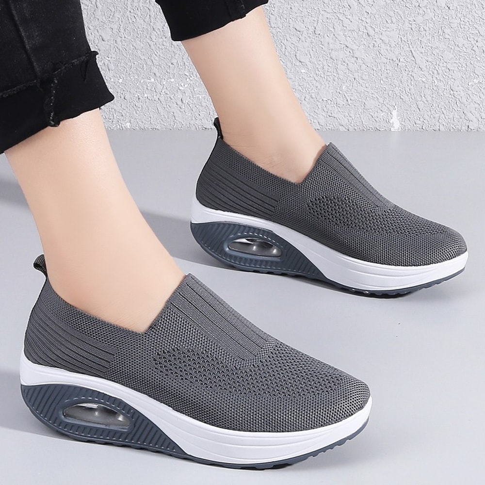 Breathable Platform Walking Sneakers For Women Casual Wedge Comfort Shoes 3