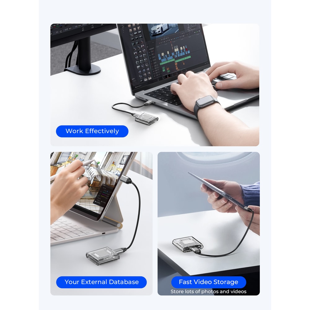 Transparent NVMe SSD Enclosure USB C 10Gbps External M2 SSD Case 3