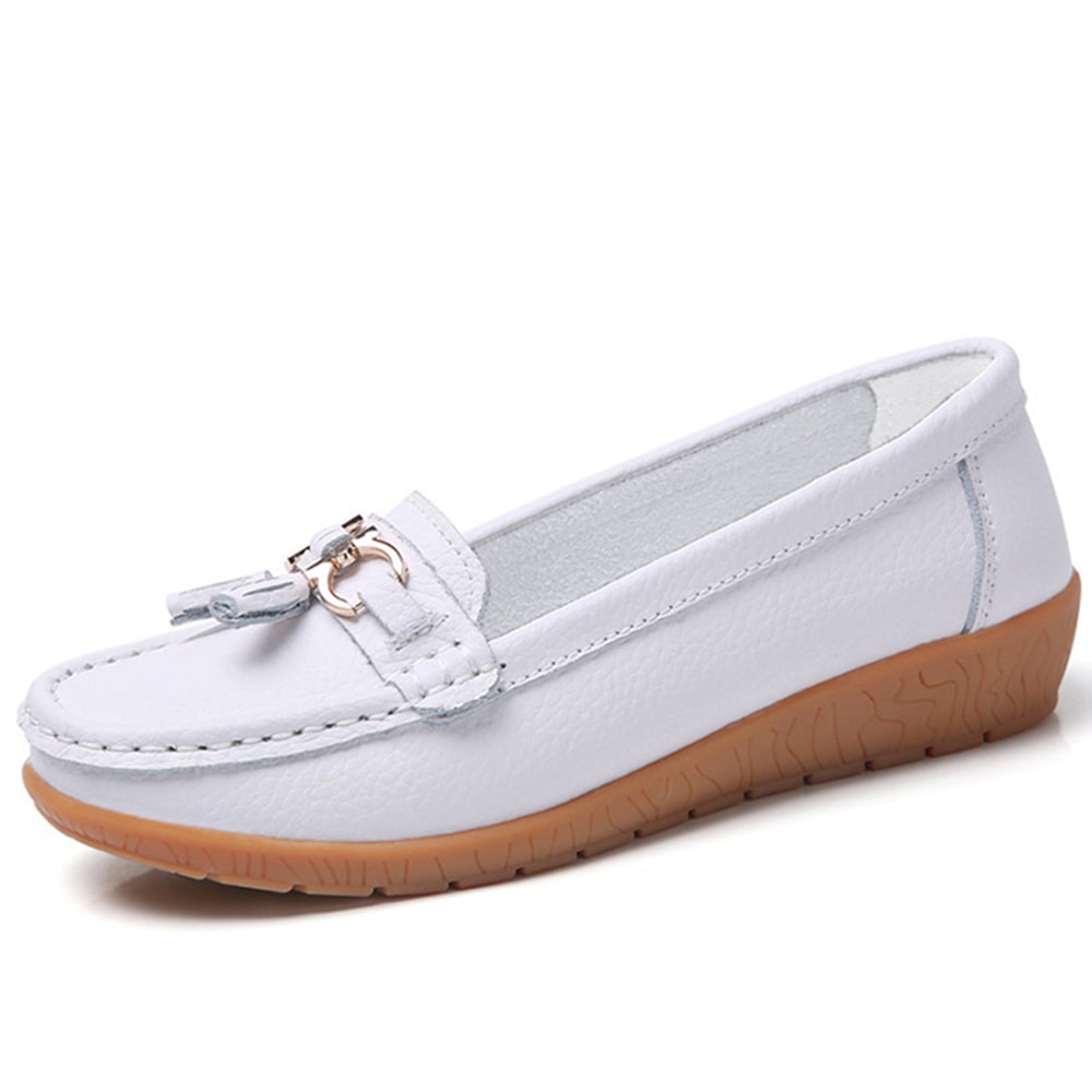 Comfortable Nurse Loafers Women Casual Leather Flat Shoes 4