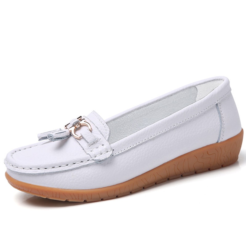 Comfortable Nurse Loafers Women Casual Leather Flat Shoes 4