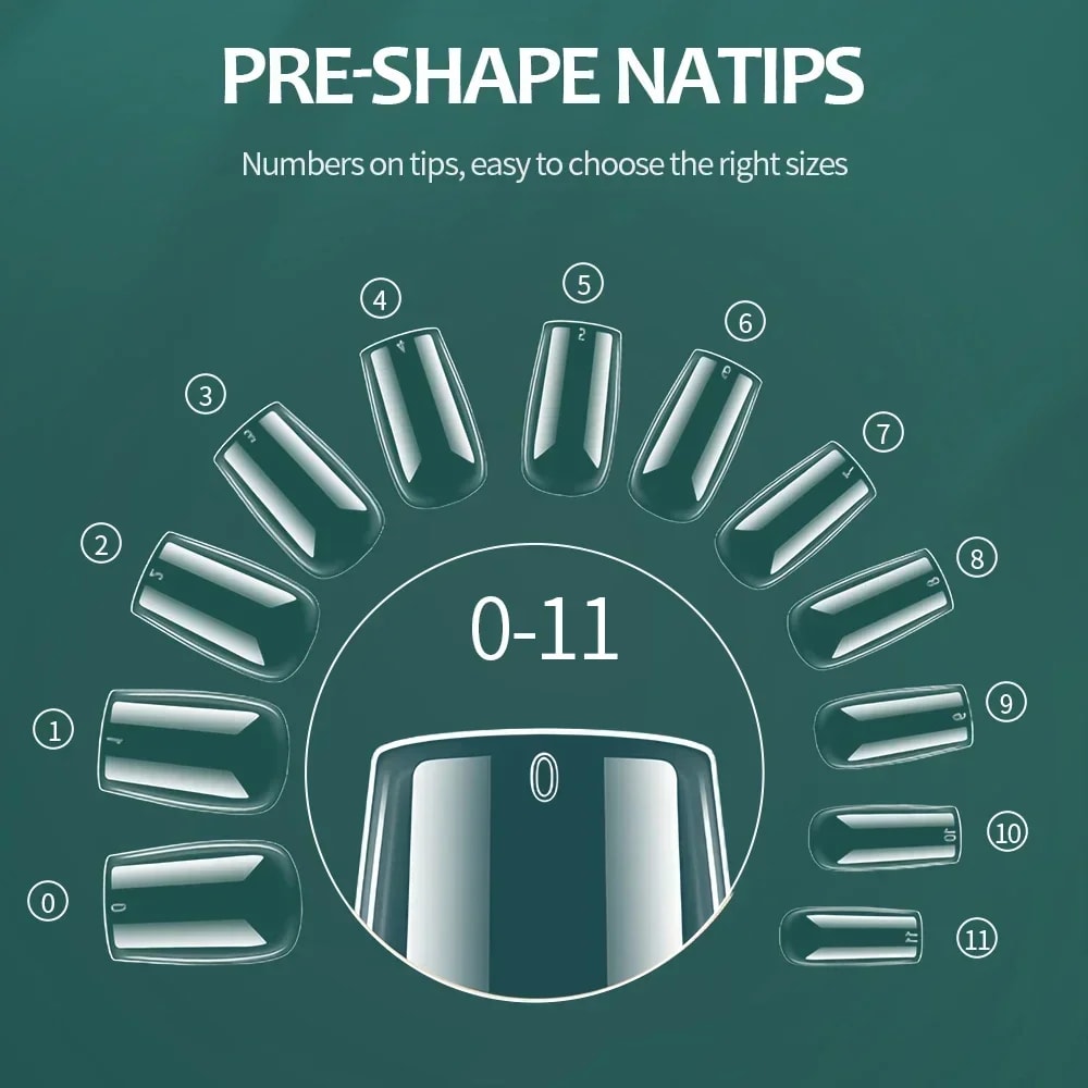 Soft Gel Nail Tips Full Cover Coffin Almond Oval Nail Extensions Kit 2