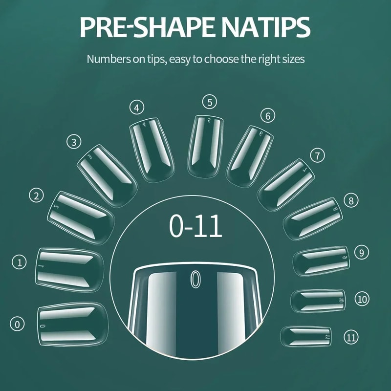 Soft Gel Nail Tips Full Cover Coffin Almond Oval Nail Extensions Kit 2