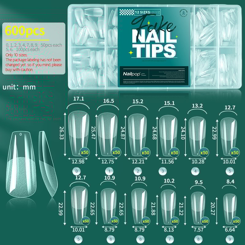 Soft Gel Nail Tips Full Cover Coffin Almond Oval Nail Extensions Kit 12
