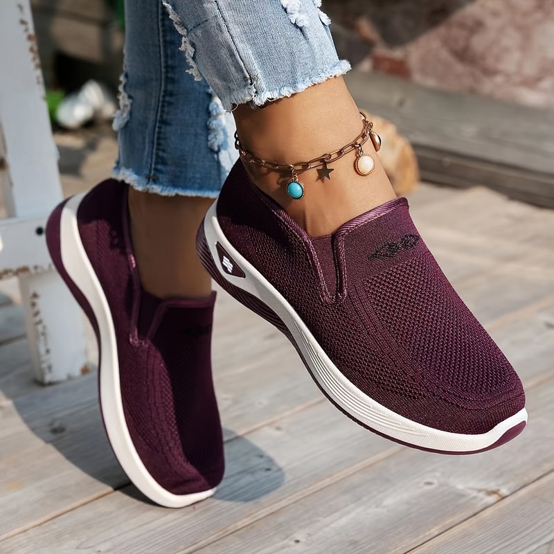 Lightweight Summer Casual Work Shoes For Women Breathable Slip On Comfort Sneakers 1
