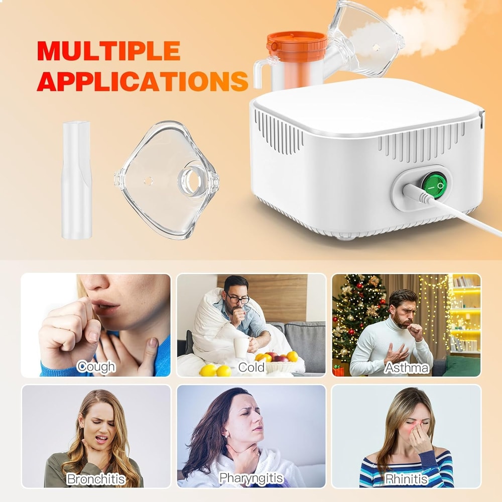 Portable Compressor Nebulizer Machine for Adults and Kids Quiet Mist Inhaler