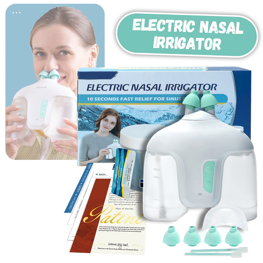 Electric Nasal Irrigator Sinus Rinse Machine Nose Cleaner With Salt Pods 1