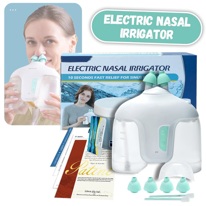 Electric Nasal Irrigator Sinus Rinse Machine Nose Cleaner With Salt Pods 1