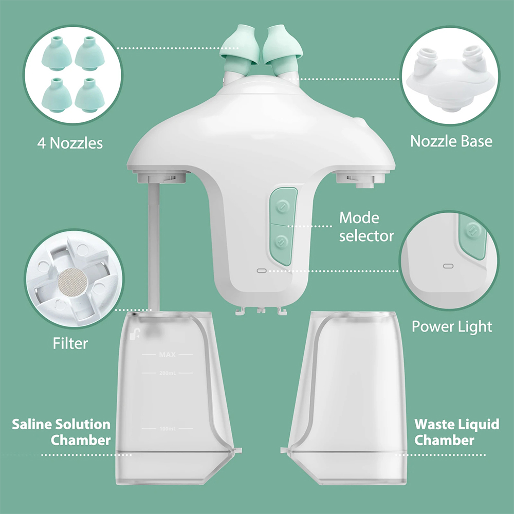 Electric Nasal Irrigator Sinus Rinse Machine Nose Cleaner With Salt Pods 5