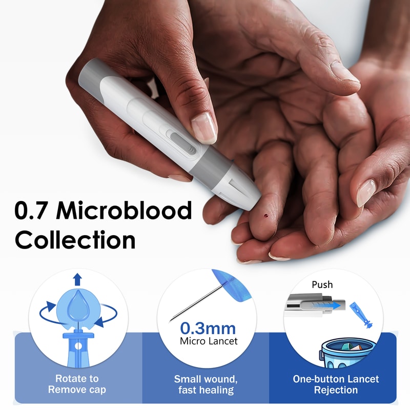 Smart Blood Glucose Monitor Kit With Test Strips And Lancets Easy Diabetes Testing System 3