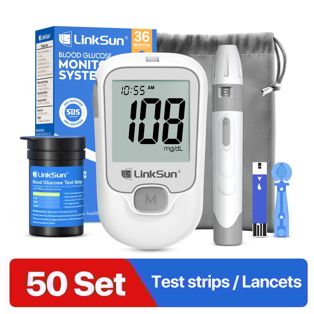 Smart Blood Glucose Monitor Kit With Test Strips And Lancets Easy Diabetes Testing System 6