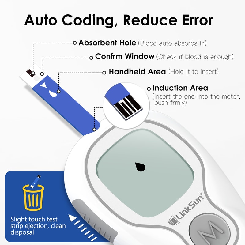 Smart Blood Glucose Monitor Kit With Test Strips And Lancets Easy Diabetes Testing System 4