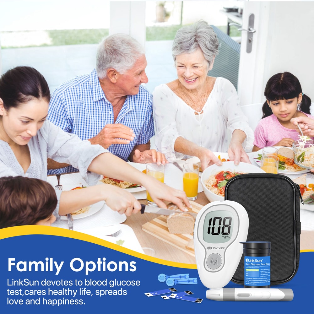 Smart Blood Glucose Monitor Kit With Test Strips And Lancets Easy Diabetes Testing System 5