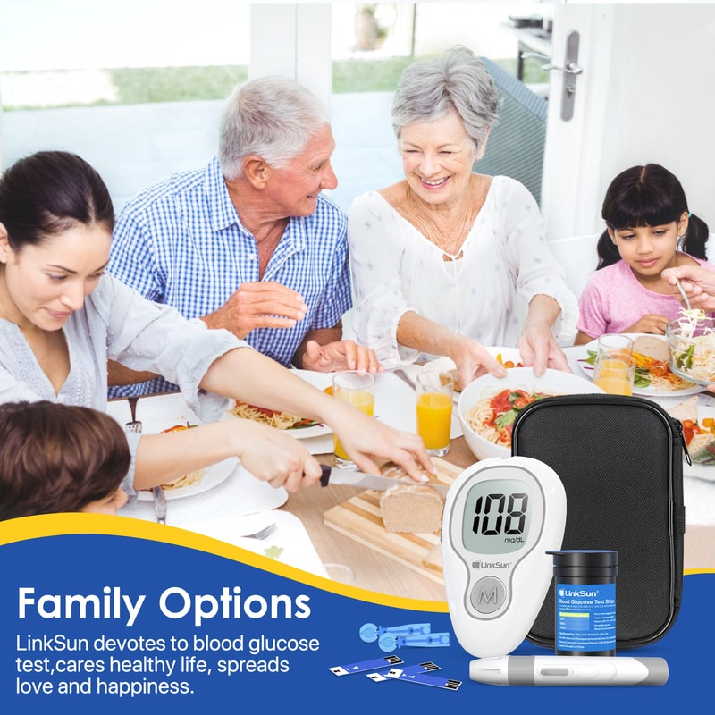 Smart Blood Glucose Monitor Kit With Test Strips And Lancets Easy Diabetes Testing System 5