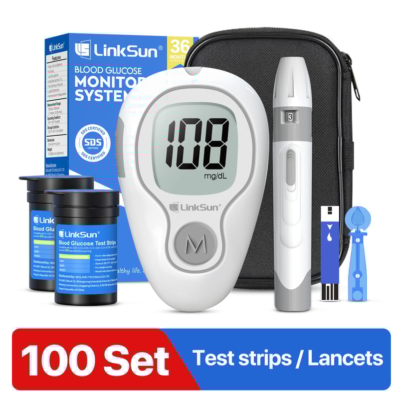 Smart Blood Glucose Monitor Kit With Test Strips And Lancets Easy Diabetes Testing System 11