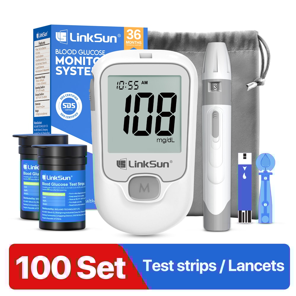 Smart Blood Glucose Monitor Kit With Test Strips And Lancets Easy Diabetes Testing System 7