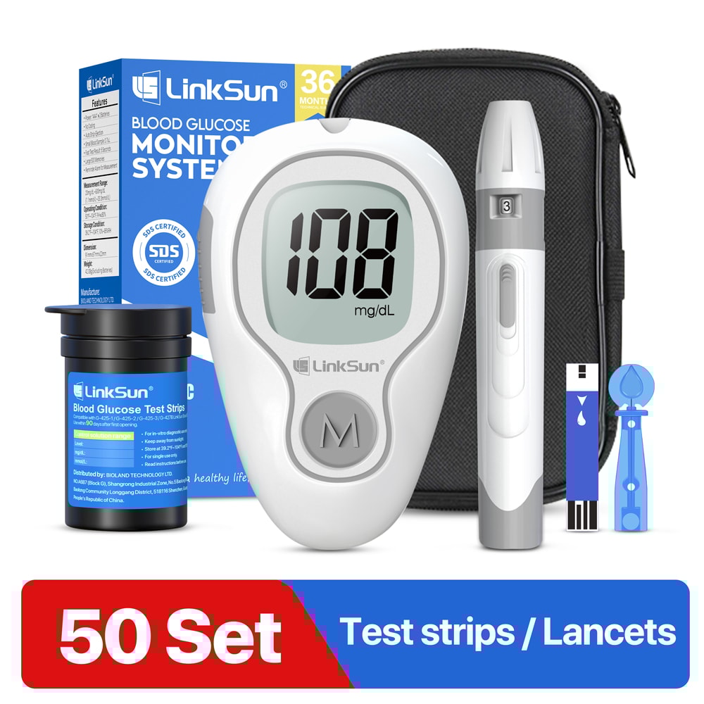 Smart Blood Glucose Monitor Kit With Test Strips And Lancets Easy Diabetes Testing System 10