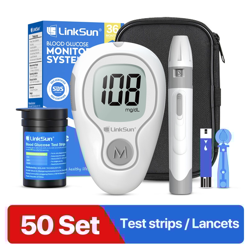 Smart Blood Glucose Monitor Kit With Test Strips And Lancets Easy Diabetes Testing System 10
