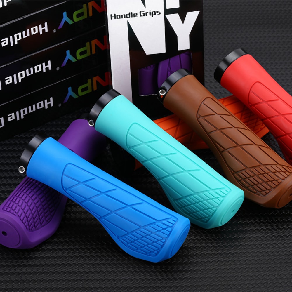 Ergonomic Lock On Mountain Bike Grips Soft Rubber Non Slip Handlebar Grips