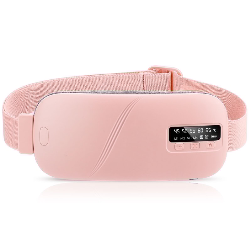 Heated Waist Massage Belt for Period Pain Relief with Vibration and Adjustable Temperature