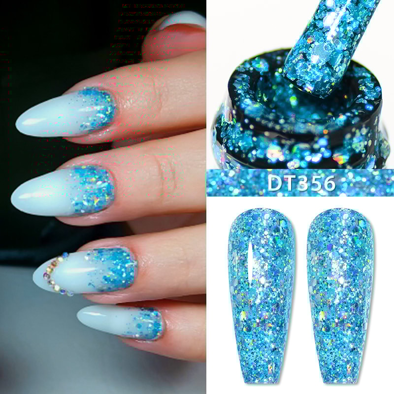 Sparkling Glitter Gel Nail Polish Long Lasting UV LED Soak Off Manicure