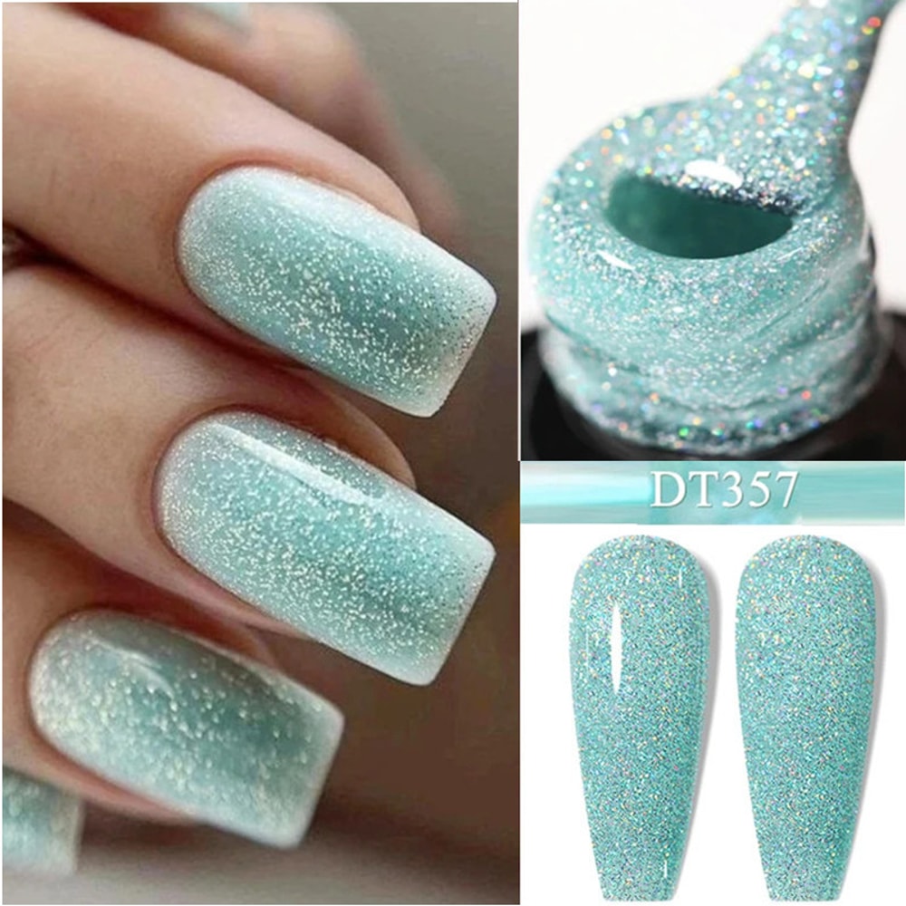 Sparkling Glitter Gel Nail Polish Long Lasting UV LED Soak Off Manicure