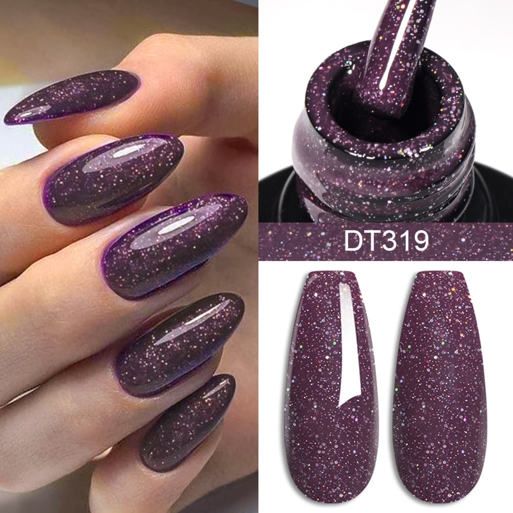 Sparkling Glitter Gel Nail Polish Long Lasting UV LED Soak Off Manicure
