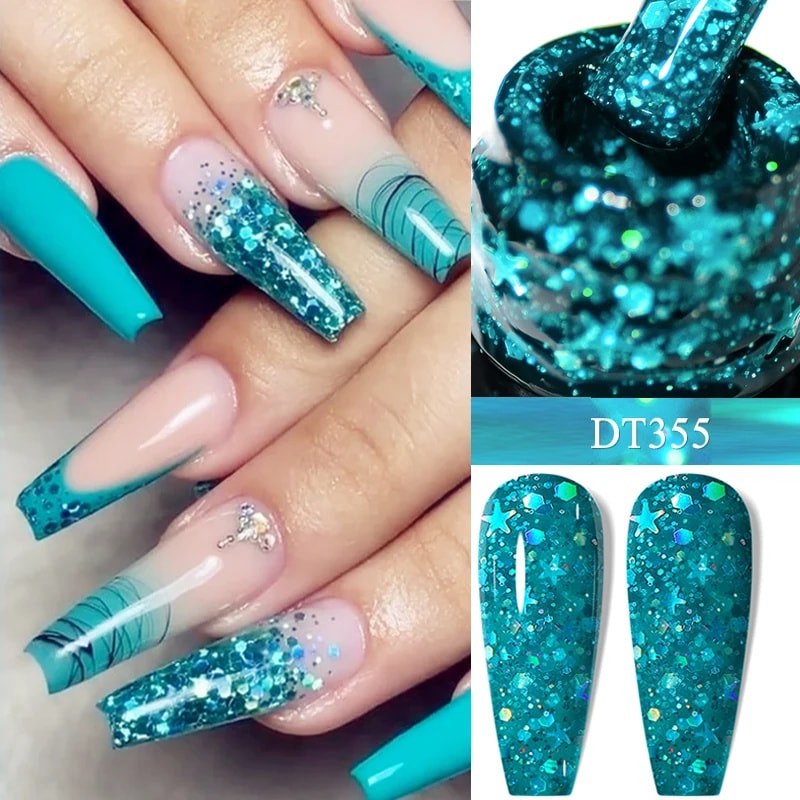Sparkling Glitter Gel Nail Polish Long Lasting UV LED Soak Off Manicure