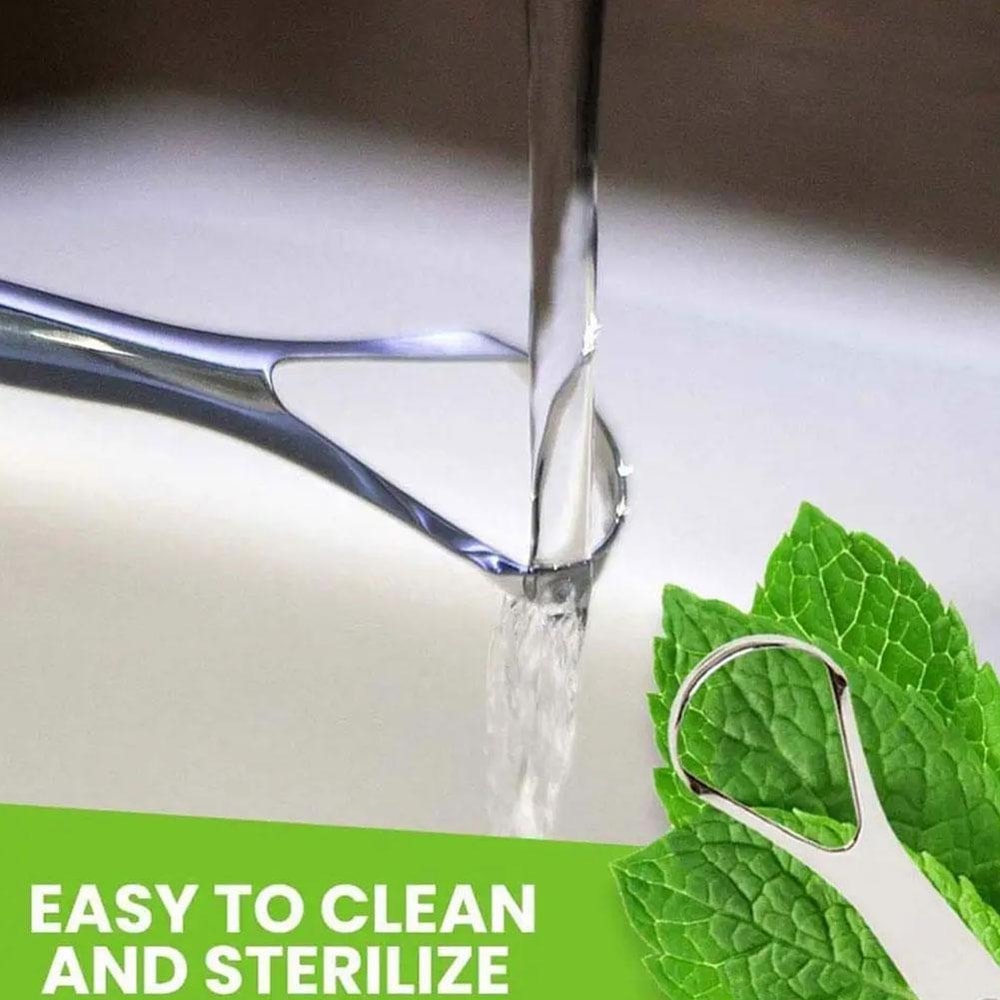 Stainless Steel Tongue Scraper Cleaner Reusable Oral Hygiene Tool Fresh Breath Care
