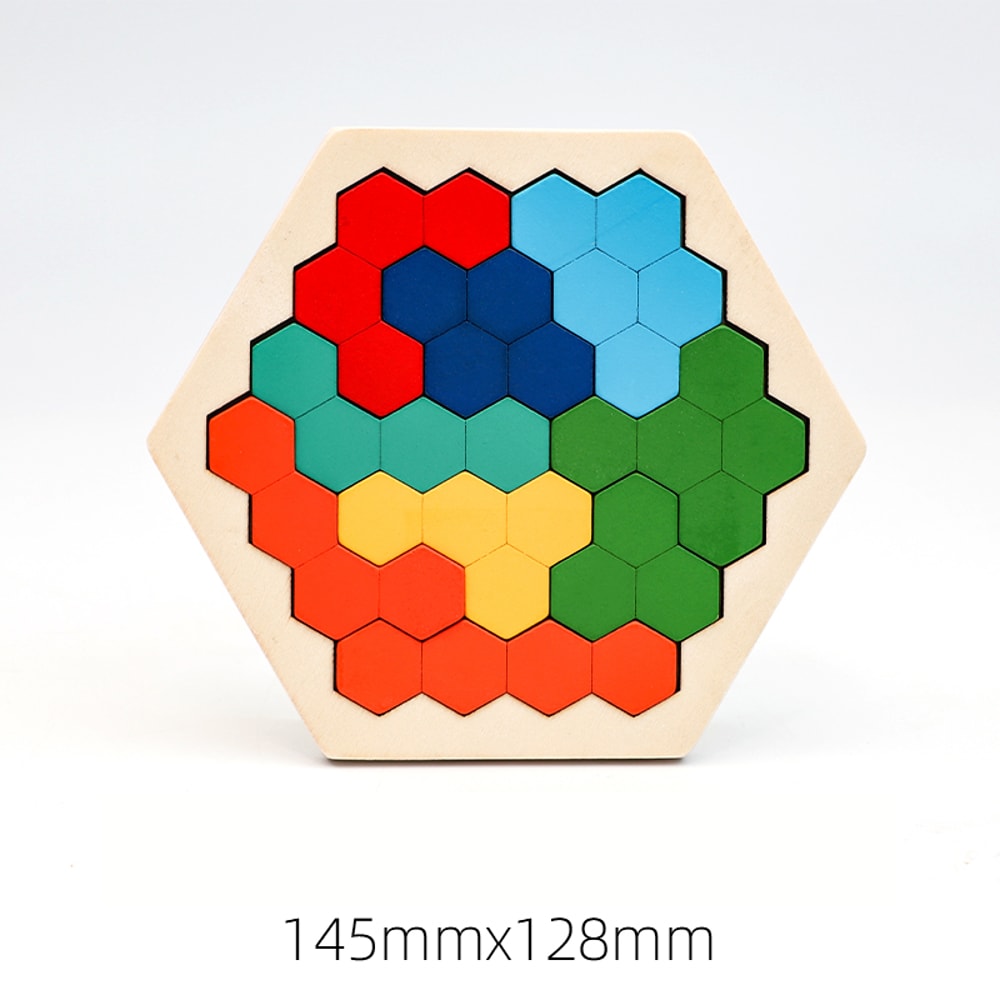 Wooden Tangram Puzzle Blocks Montessori Brain Teaser Toy For Kids And Adults 5