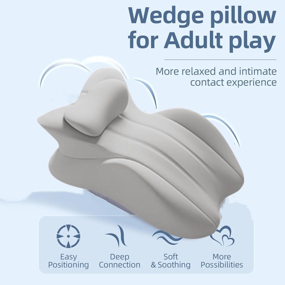 Memory Foam Couples Support Pillow Ergonomic Intimacy Cushion with 27 Degree Angle