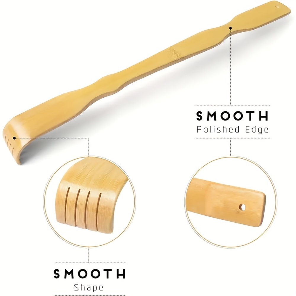 Bamboo Back Scratcher Set Long Handle Itch Relief Tool