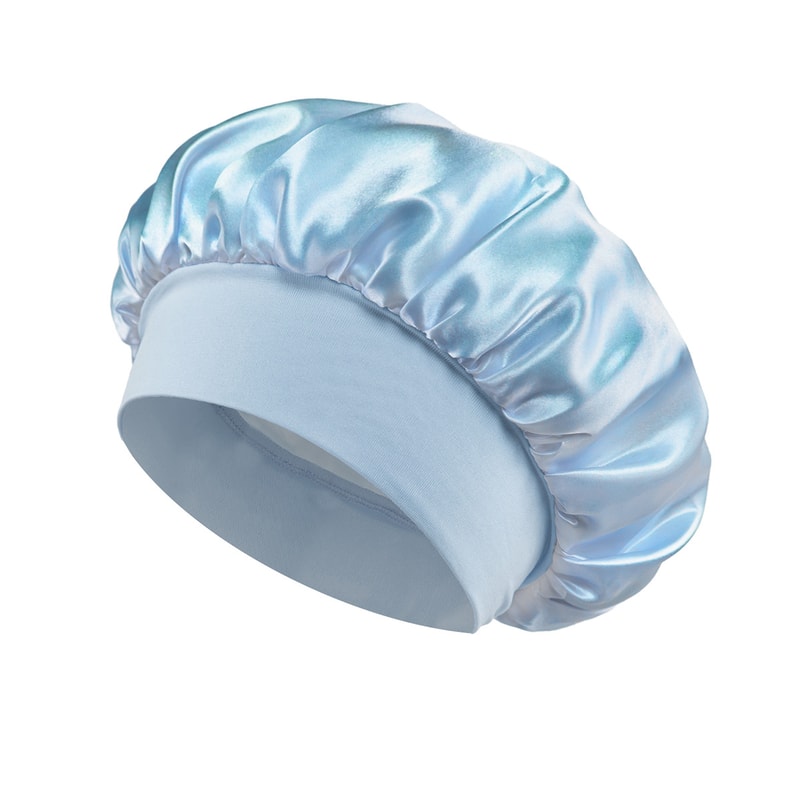 Silk Satin Hair Bonnet for Sleeping Soft Elastic Night Cap for Long Curly Hair Care
