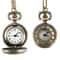 Vintage Pocket Watch Necklace Dual Time Roman Dial Pendant Gift for Men and Women