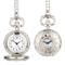 Vintage Pocket Watch Necklace Dual Time Roman Dial Pendant Gift for Men and Women